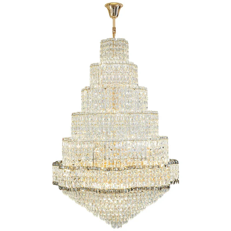 Modern Crystal Duplex Chandelier for Luxurious European Style Villa Living Room