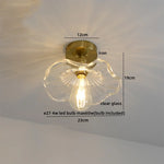 Amber Glass LED Ceiling Lights Modern Home Lighting Copper Socket