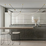 Long Curve Ceiling Chandelier for Modern Living Room and Villa Decor