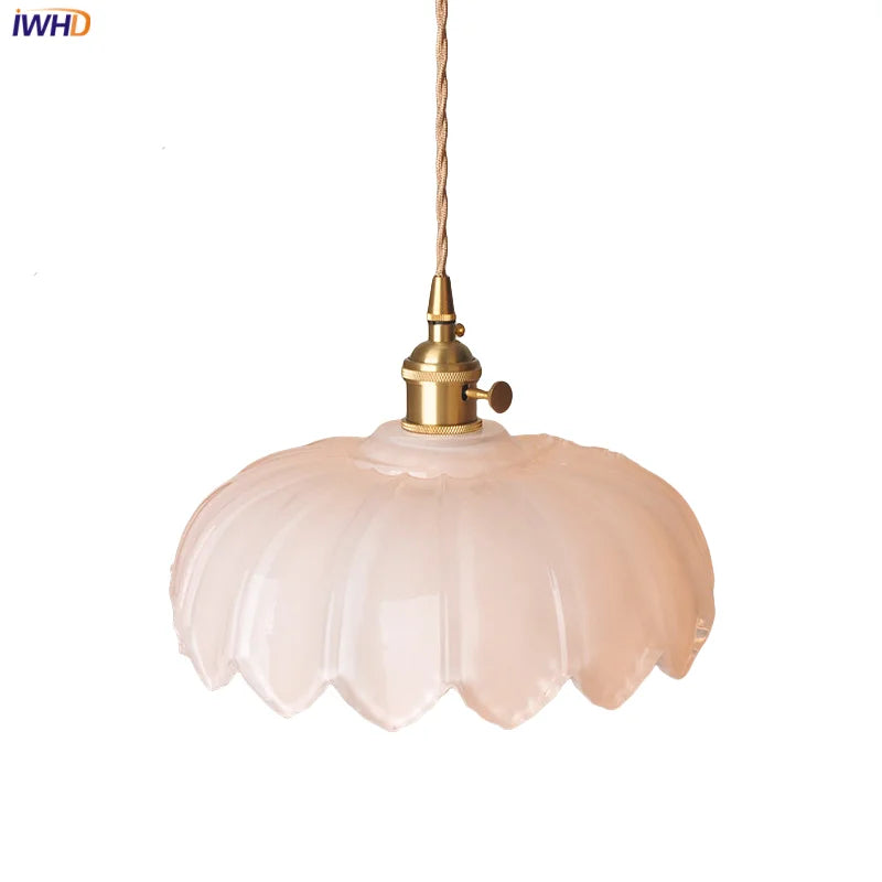 White Glass LED Pendant Lights, Adjustable Hanging Light for Aisle, Restaurant, Bedroom