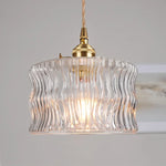 LED Brass Pendant Lamp Modern Clear Glass Dining Light