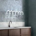 Blue Metal Arch Chandelier Pendant Light - Modern Design for Home Décor
