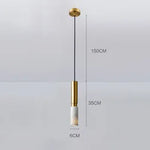 Long Tube Marble Ceiling Chandelier LED Pendant Light