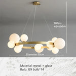 Nordic Glass Ball LED Chandelier Pendant Light for Home Decoration