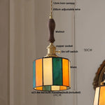 Afralia™ Cube LED Pendant Lamp Walnut Wood Glass Hanging Lights for Restaurant and Bedroom