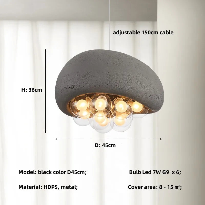 Nordic G9 LED Pendant Lights with HDPS Glass Shades for Dining Room