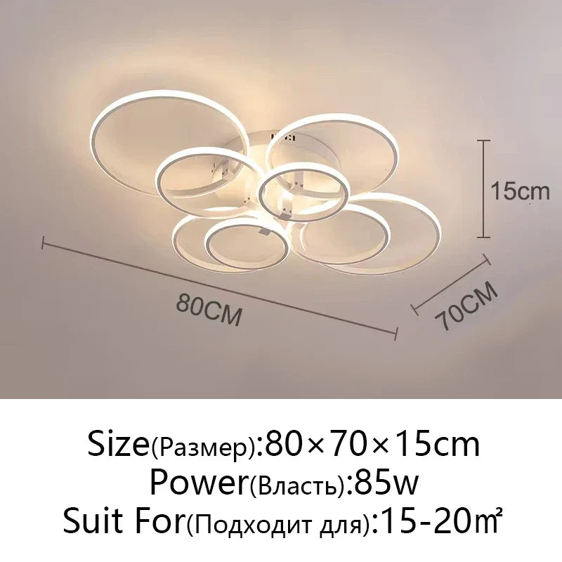 Modern LED Ceiling Chandelier in Gold & Black for Living Room, Bedroom, Study - Dimmable Indoor Lighting
