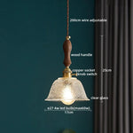 Clear Glass Pendant Lamp Japanese Style LED Hanging Lights