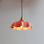 Modern Copper Glass Pendant Light Fixture for Reading Aisle Coffee Pink Home Decor