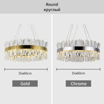 Crystal LED Pendant Light Chrome/Gold Luxury Chandelier for Kitchen Living Room.