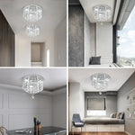 Luxury Crystal Ceiling LED Pendant Chandelier Silver Fixtures for Home Decor