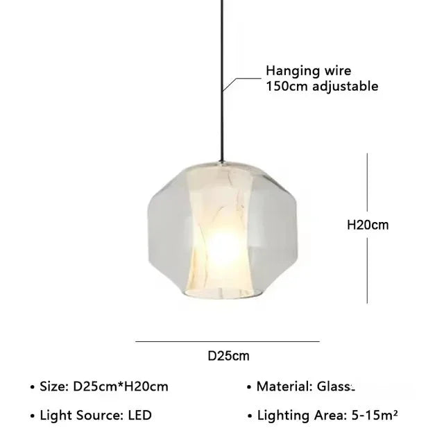 Glass Chandelier Ceiling Pendant Lamp for Living Dining Bedroom