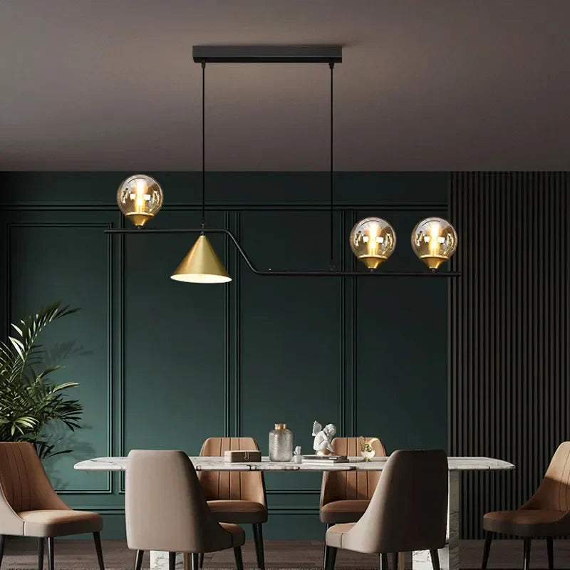 Glass Pendant Chandelier Nordic Ceiling Hanging Lamp - Kitchen Island Suspension Light