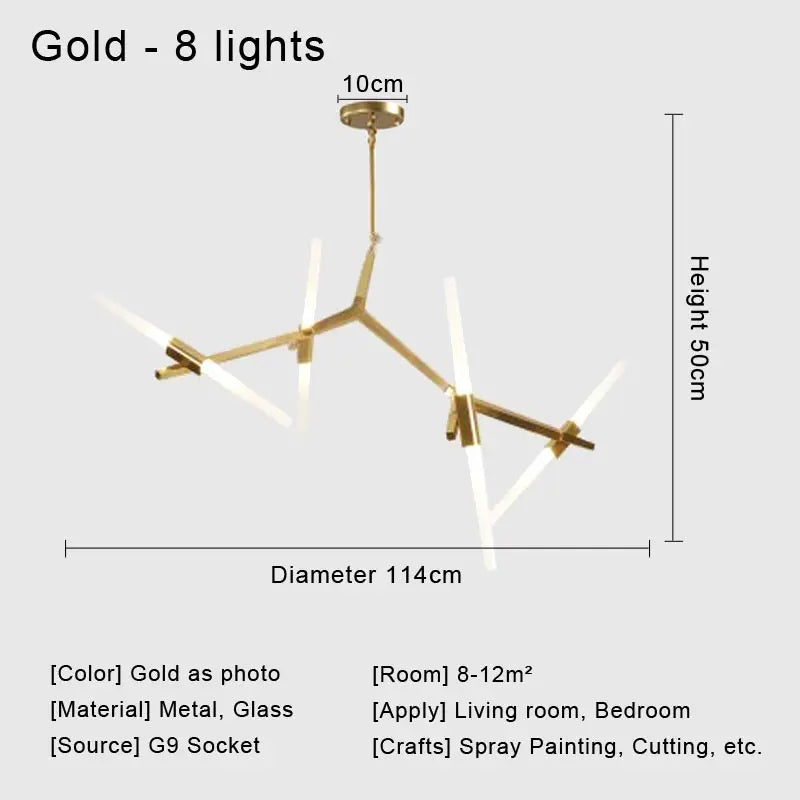 Glass LED Chandelier Ceiling Light for Modern Nordic Design Home Decor