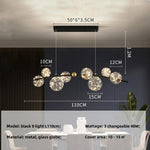 Modern Dimmable Metal Pendant Lights with Glass Globe for Dining Room & Bar