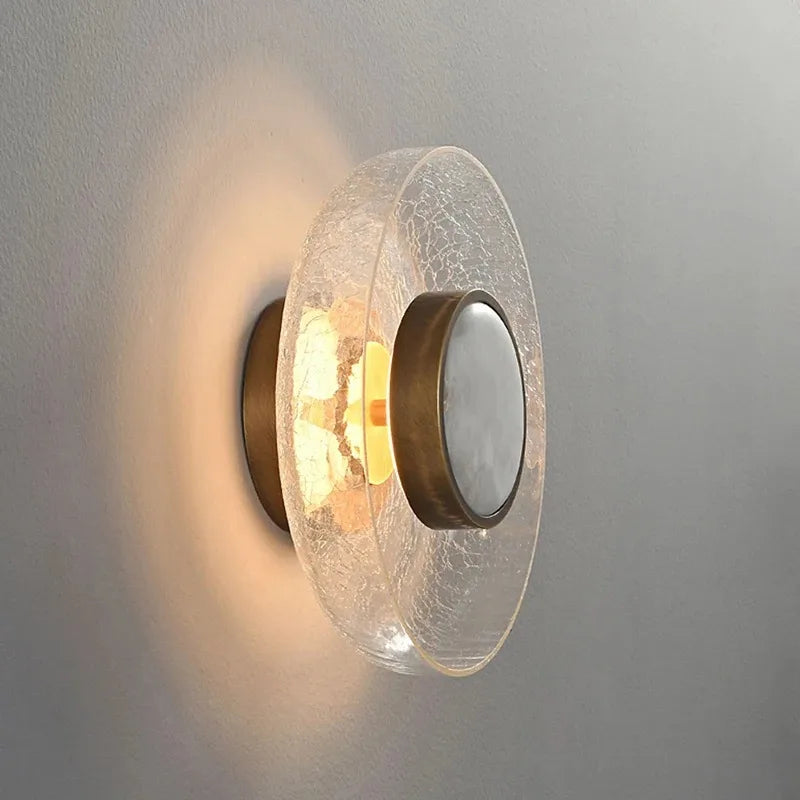 Art Deco Cracked Glass Wall Sconce