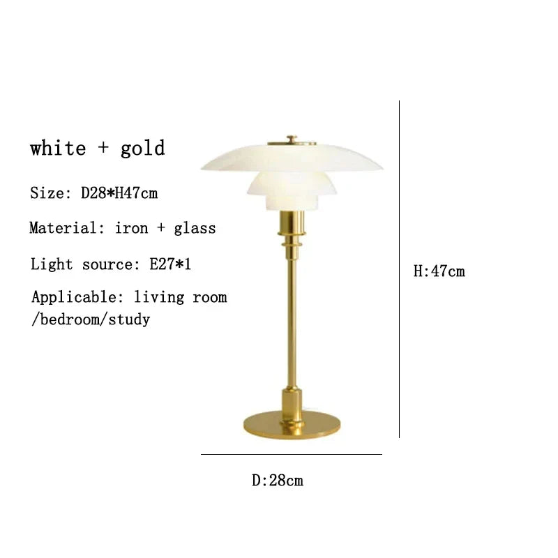 Nordic PH3 Glass LED Table Lamp - Modern Bedroom Study Decoration