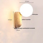 Yellow Travertine LED Wall Sconce for Bedroom Staircase Living Room - Nordic Modern Commercial-grade Mirror Light