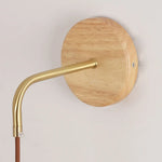 Clear Glass LED Wall Lights with Wood Pull Chain Switch, Modern Art Bedside Lamp