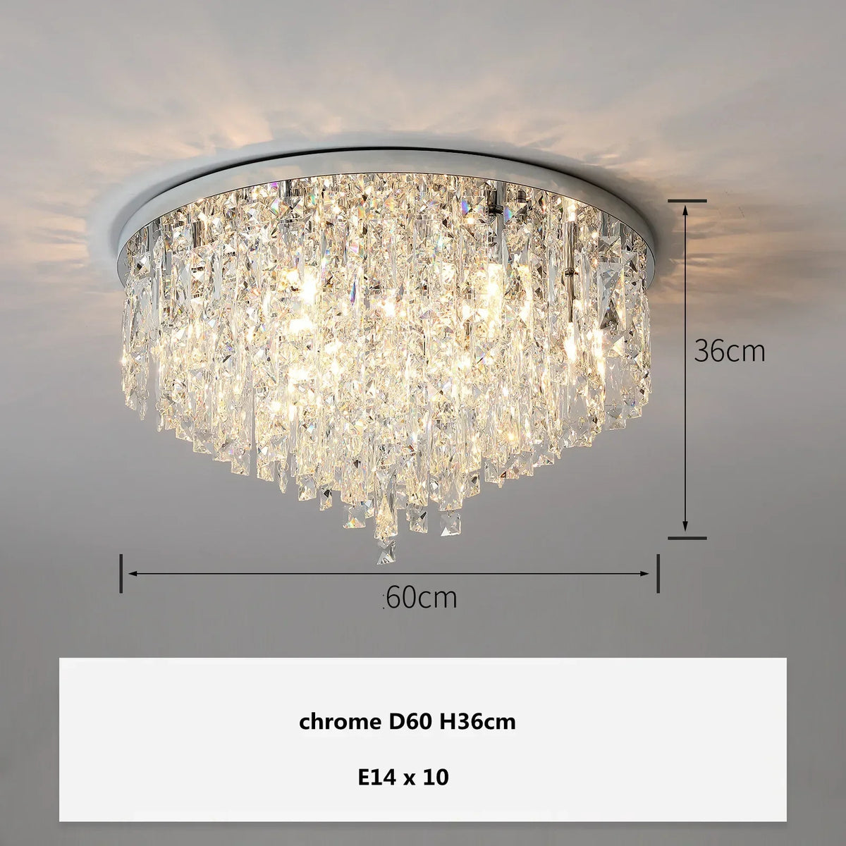 Crystal Steel LED Ceiling Chandelier, Modern Art Deco Lighting Fixture