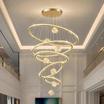 Crystal LED Chandelier: Modern Living Room Pendant Lights, Glass Globe Hanging Lamp