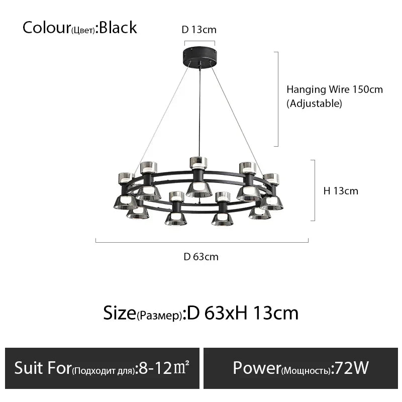 Copper Ring Pendant Lamp for Modern Luxury Living Room, Bedroom, Restaurant, Bar & Home Decor.