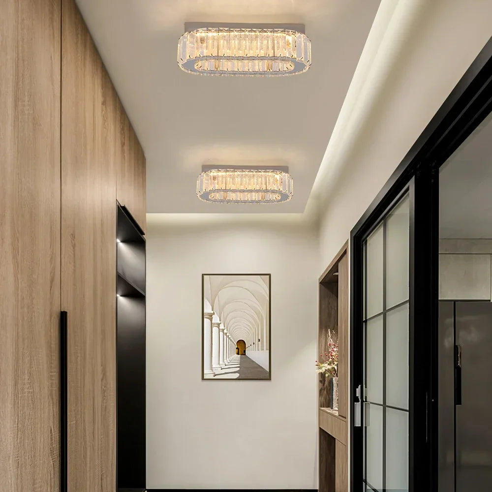 Oval Crystal LED Wall Chandelier Ceiling Lamp - Modern Home Decor
