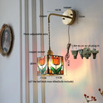 Tiffany Glass LED Wall Light Fixture for Home & Restaurant Décor