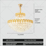 Luxury Crystal Chandelier: Elegant Lighting Solution for Living Room, Lobby, and Restaurant