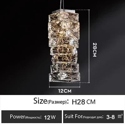 Crystal Pendant Chandelier: Elegant Ceiling Light for Bedroom Living Room Home Decor