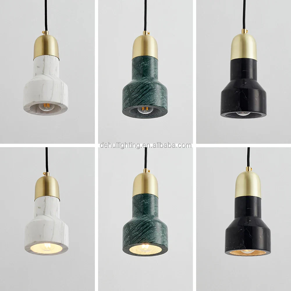 Nordic Marble Pendant Lights for Modern Minimalist Bedroom and Restaurant