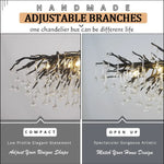 Crystal Chandelier: Black/Gold/Chrome Ceiling Lamp for Living Room & Dining Table