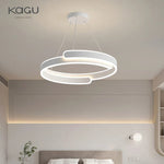 Black White LED Ring Chandelier Pendant Lights for Home Indoor Decor
