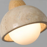Japanese LED Hanging Lamp Yellow Travertine Pendant Lighting for Bedroom and Dining Room