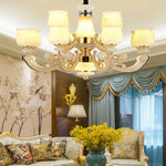 Natural Afghan Jade Villa Chandelier: High-Grade Living Room Lamp for Luxurious Atmosphere