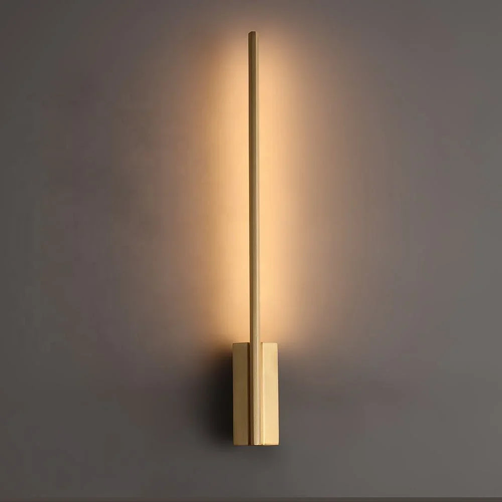 Modern Copper LED Wall Sconce for Bedroom - Luxury Gold Indoor Lighting