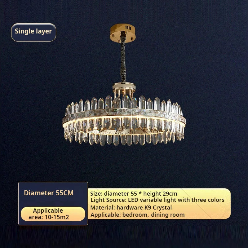 Crystal Chandelier: Modern Luxury for Living Room, Dining Room, Bedroom