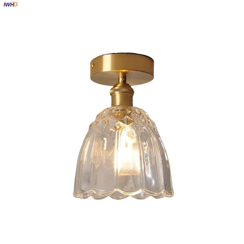 Glass Flower LED Ceiling Lights - Modern Nordic Canopy Lamparas Techo