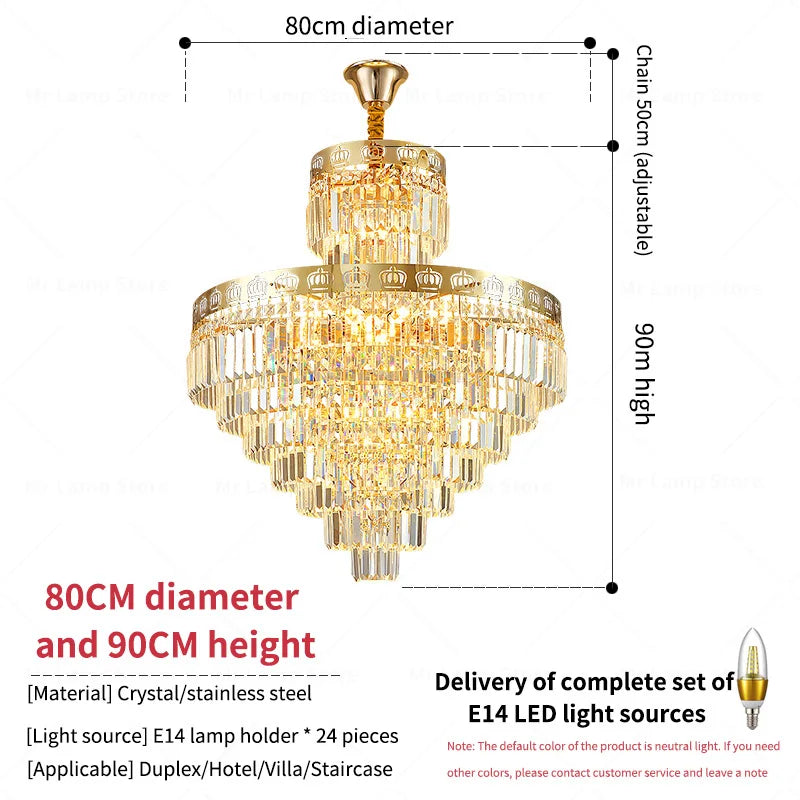 Crystal Villa Chandelier: Modern, Luxury, and Elegant Spiral Staircase Lighting