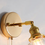 Rotatable LED Wall Sconce Clear Glass Reading Lamp with Pull Chain Switch