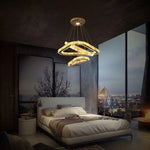 Crystal Triangle Chandelier: Modern K9 Pendant Light for Living & Dining Room