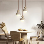 Glass Ball Pendant Light - Adjustable Wire, LED, Yellow Travertine White, Dining Room