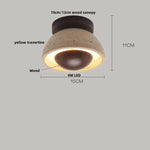 Yellow Travertine Stone LED Ceiling Light for Modern Nordic Ambiance