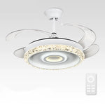 42" Leaf Fan Chandelier Invisible Fan Lighting for Bedroom and Dining Room