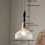 Walnut Wood & Glass LED Pendant Lamp Modern Nordic Style