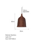 Bamboo Weaving LED Pendant Lights for Home Decor and Dining Room