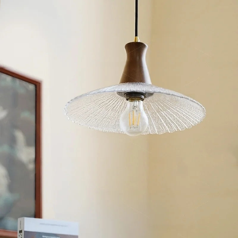 Glass & Wood LED Pendant Lights for Home Decor & Restaurant Lighting