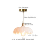 Afralia™ Brass Glass LED Pendant Lamp for Cafe Bar Restaurant Bedroom Loft