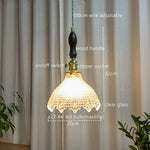 Japanese Style Green Glass LED Pendant Chandelier for Home Decor