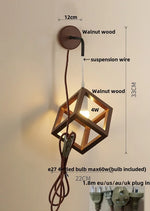 Afralia™ Wood Cube LED Wall Lamp - Modern Nordic Design for Home Decor
